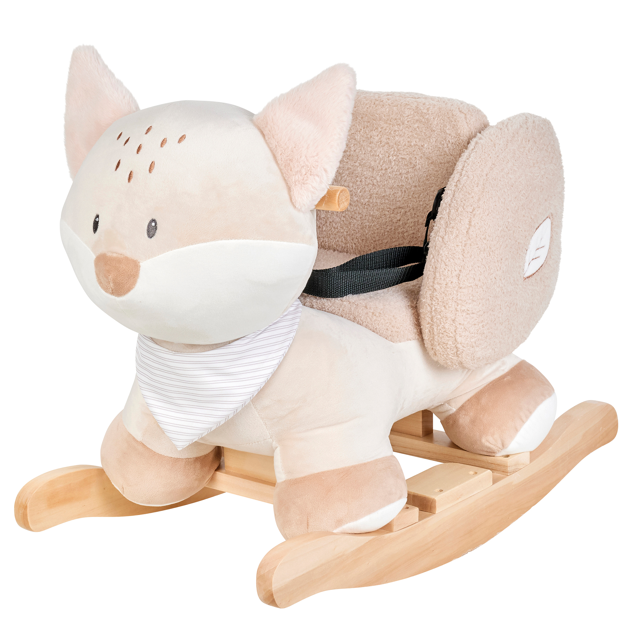 Schaukeltier Flo Ernest & Oli beige Holz Polyester