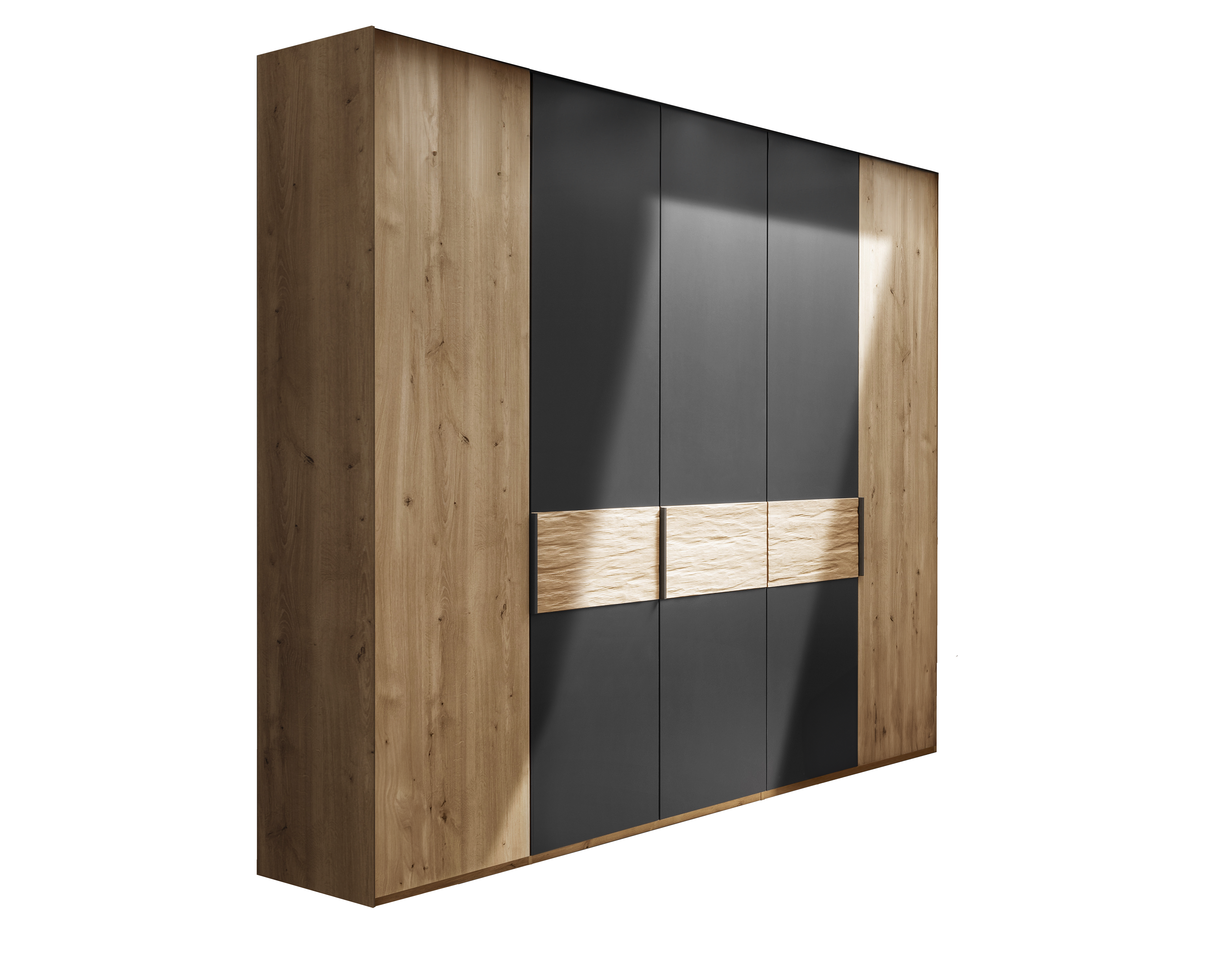 Armadio ad ante battenti Cadiz rovere marrone grigio