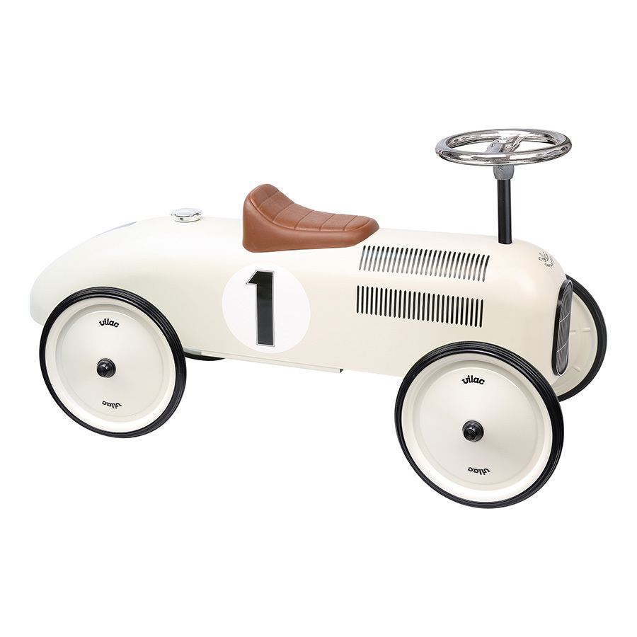 Rutschfahrzeug Vintage creme-weiß Metall