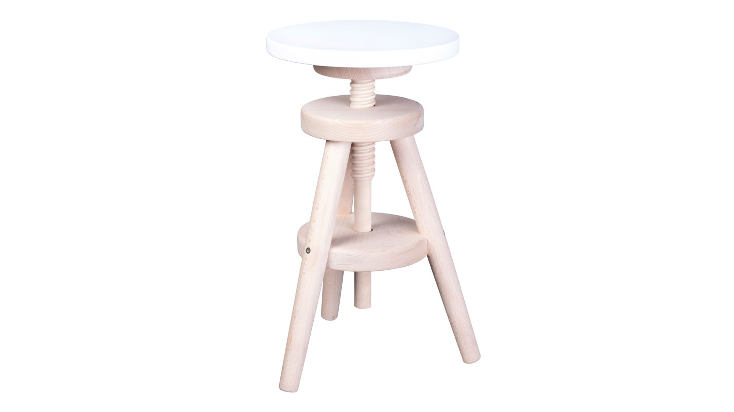 Hocker Manis-h Snow weiß Buche MDF