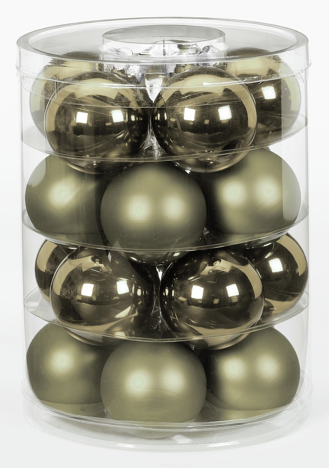 Weihnachtskugelset Winter grün Glas