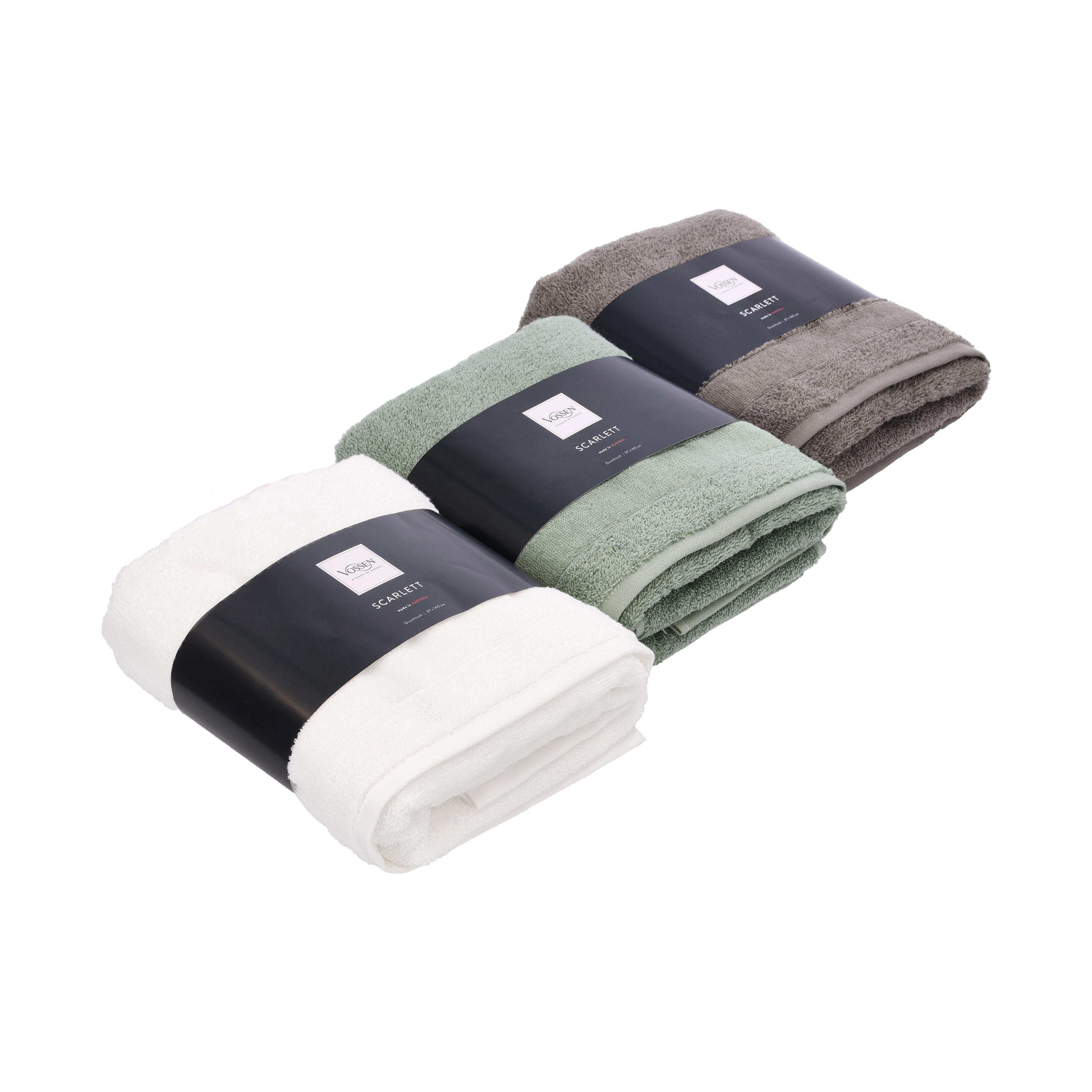 Asciugamano da doccia in cotone grigio Scarlett