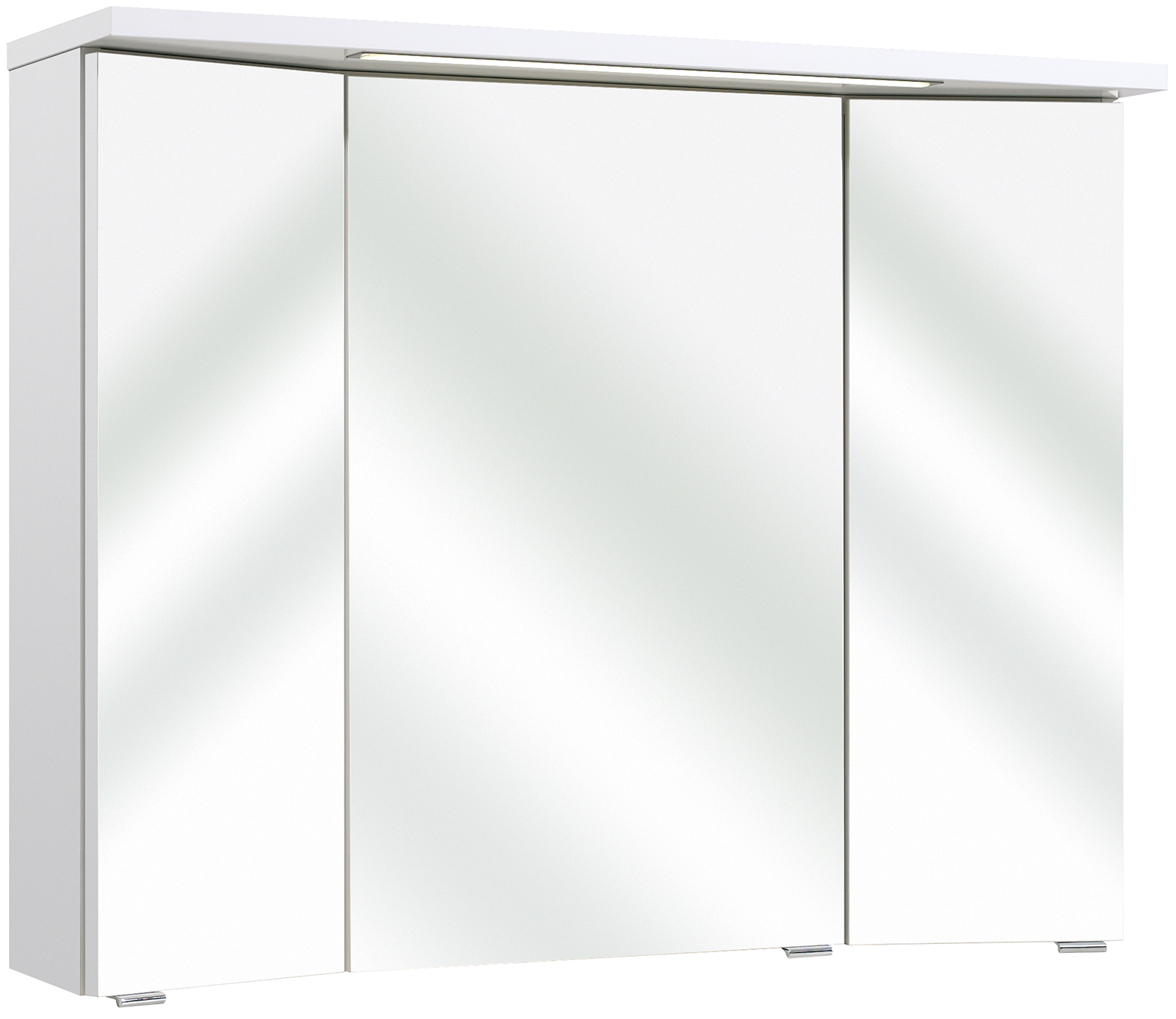 Armadio a specchio Quickset in legno bianco