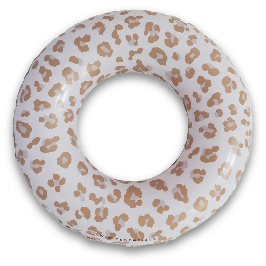 Anello galleggiante in PVC neutro beige leopardato