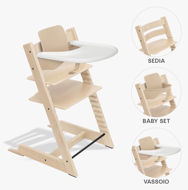 TrippTrapp Kinder-Hochstuhl mit Babyset und Tablett natur
