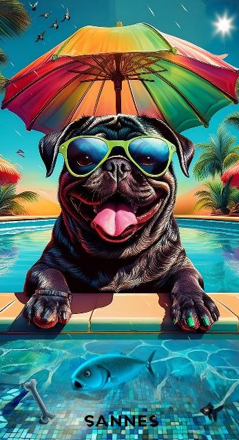 Dog Strandhandtuch Polyester/Polyamid multicolor