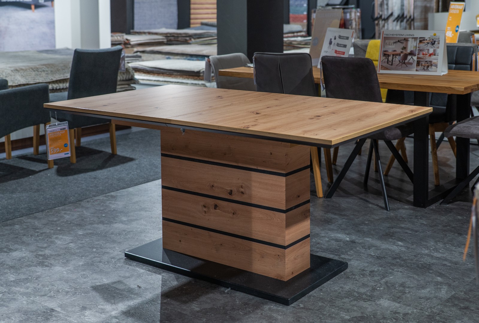 Tavolo allungabile rovere Artisan struttura nero