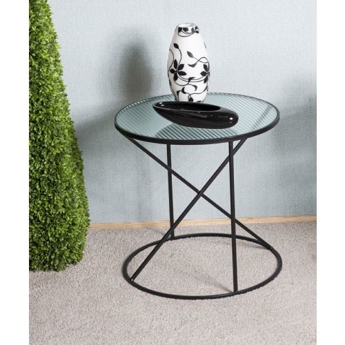 Beistelltisch Leeds schwarz Stahl Glas