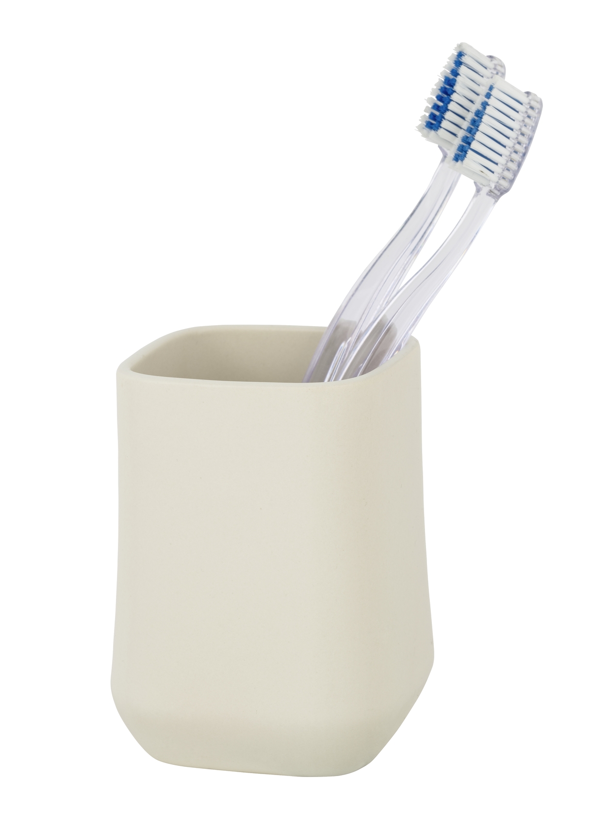 Bicchiere per spazzolini Adine Beige in ceramica