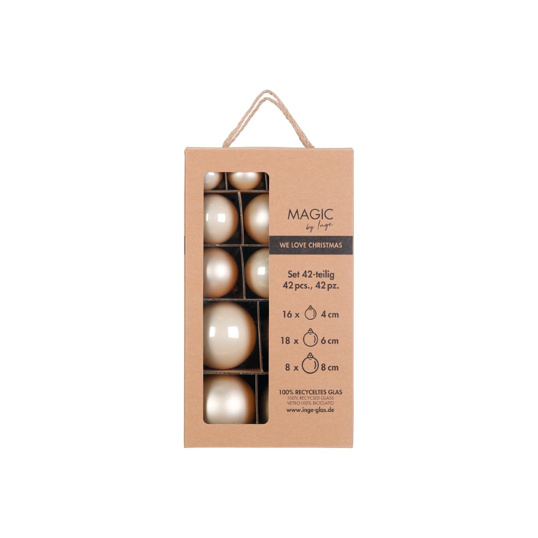 Weihnachtskugelset Champagne champagner Glas