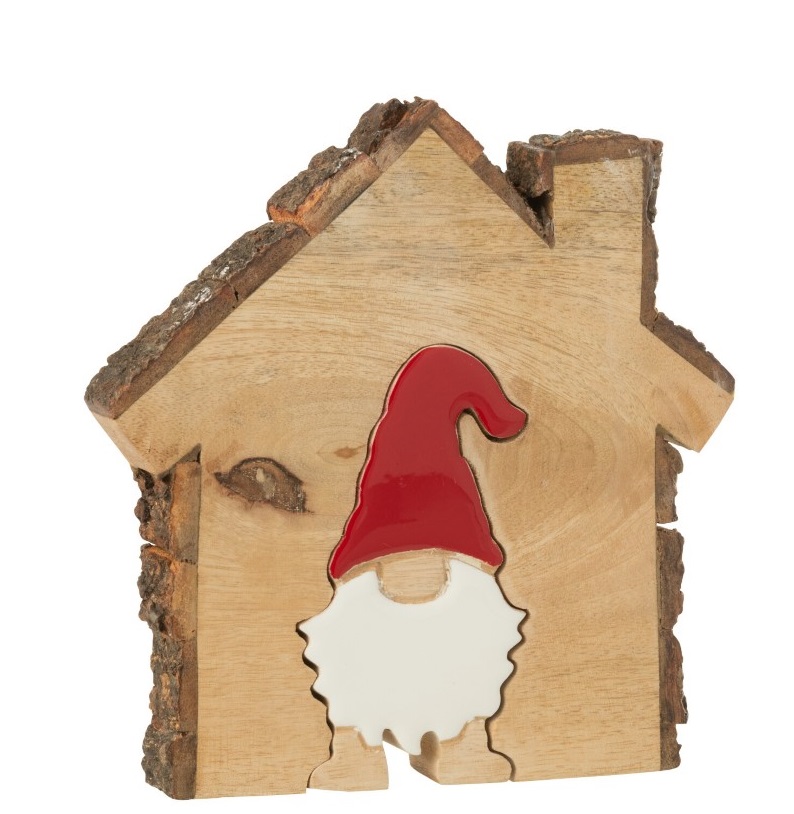 Weihnachtsmann im Haus bunt Holz