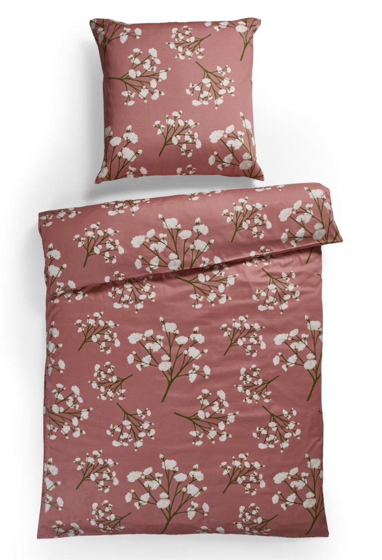 Biancheria da letto Gypsophila in cotone rosé