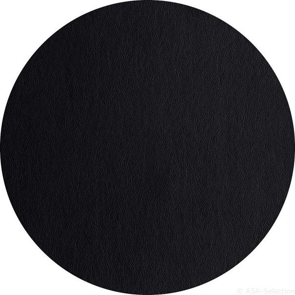 Tischset rund Leather Optic schwarz matt PVC