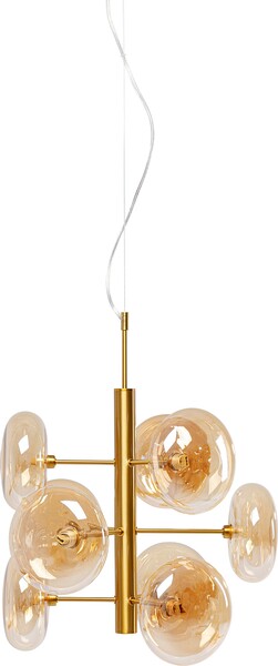 Lampada a sospensione Ottone vetro oro