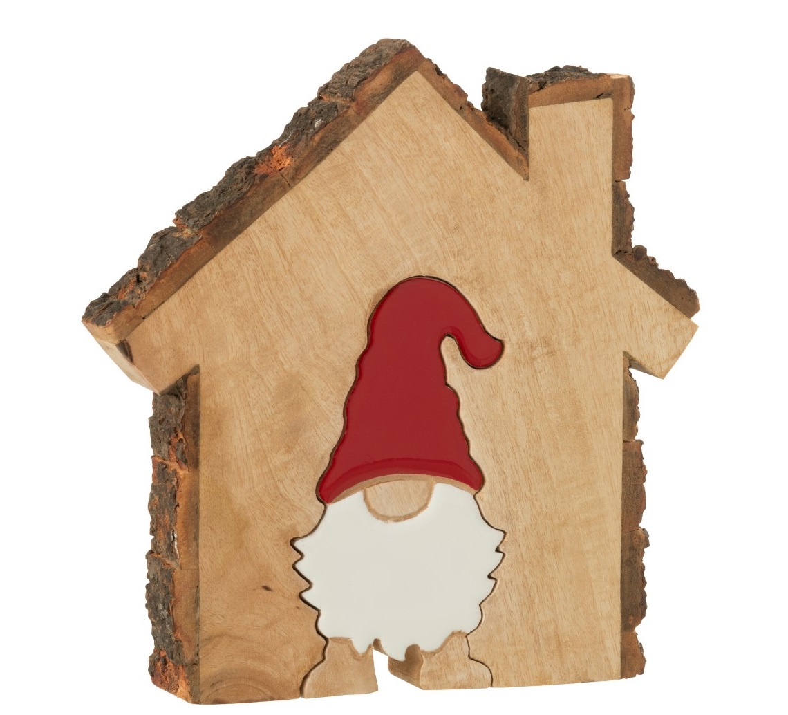 Weihnachtsmann im Haus bunt Holz