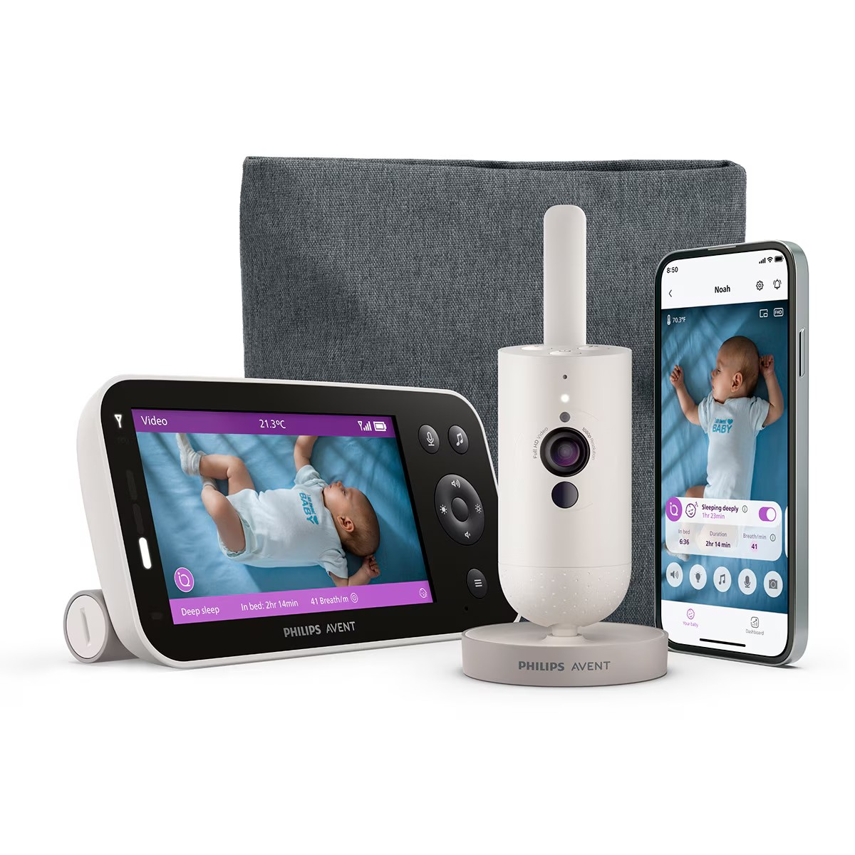 Baby monitor Avent in plastica bianca