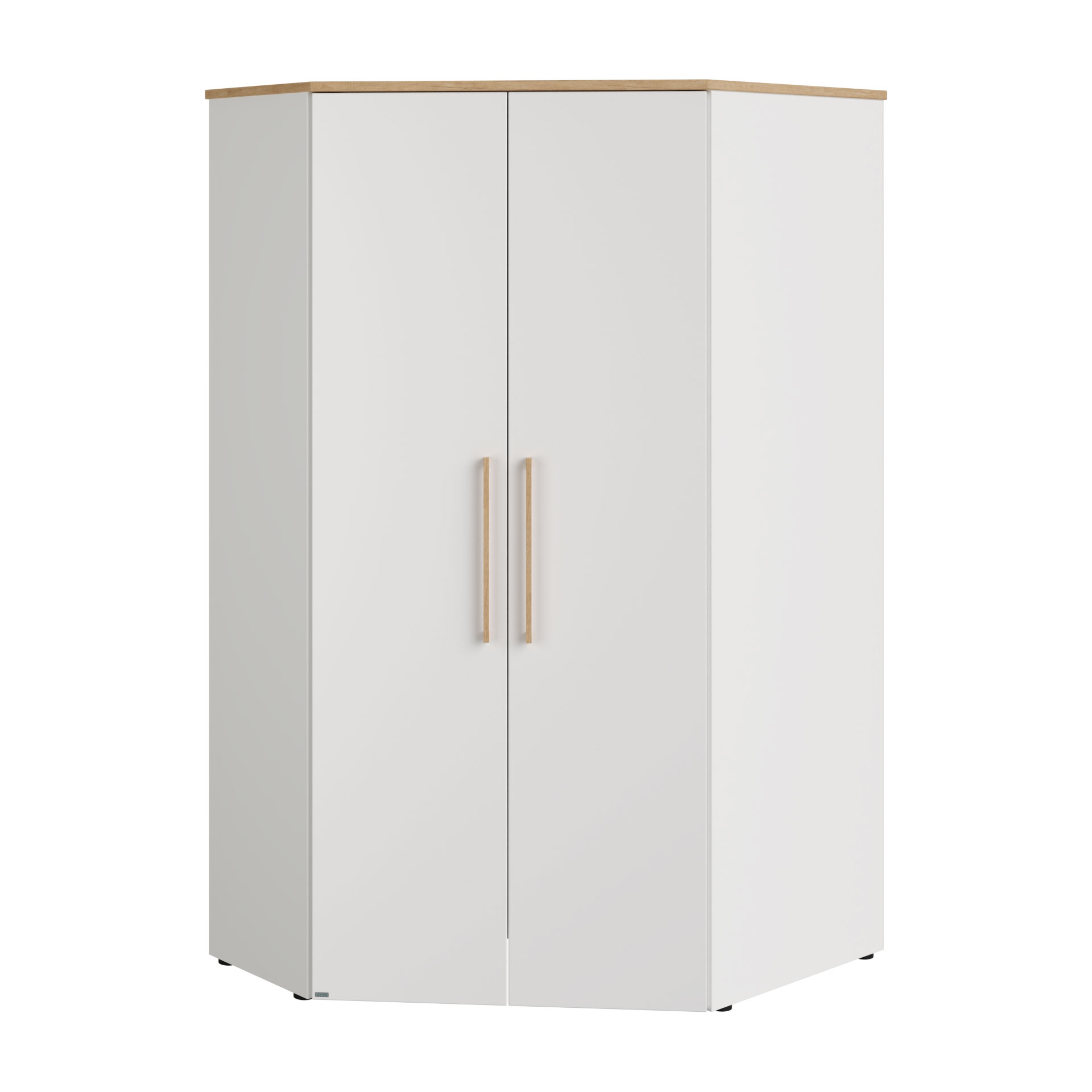Eckkleiderschrank weiß Eiche