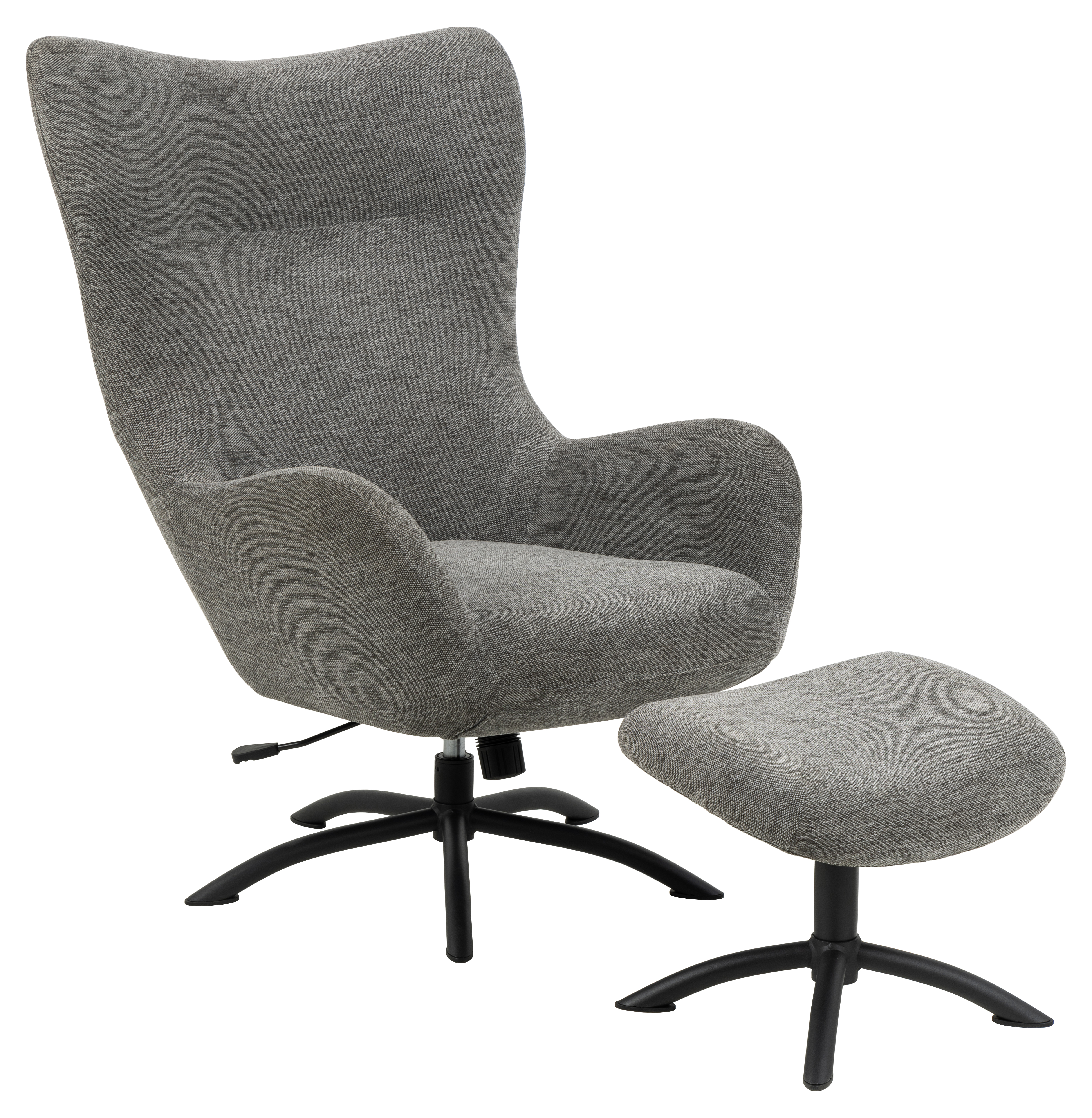 Relaxstuhl mit Hocker Talgarth anthrazit Stoff
