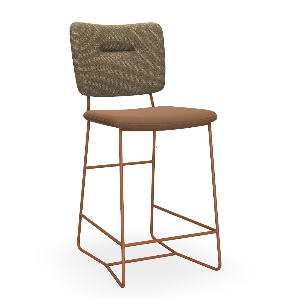 Barhocker Kiko orange braun Stoff