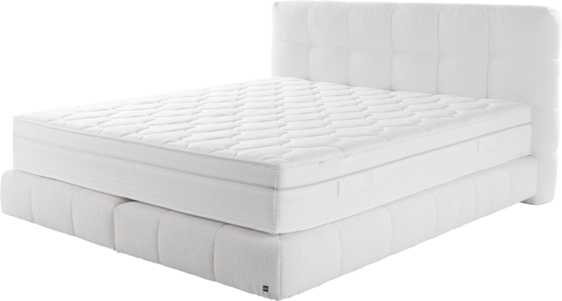 Boxspringbett Suavis weiß Stoff