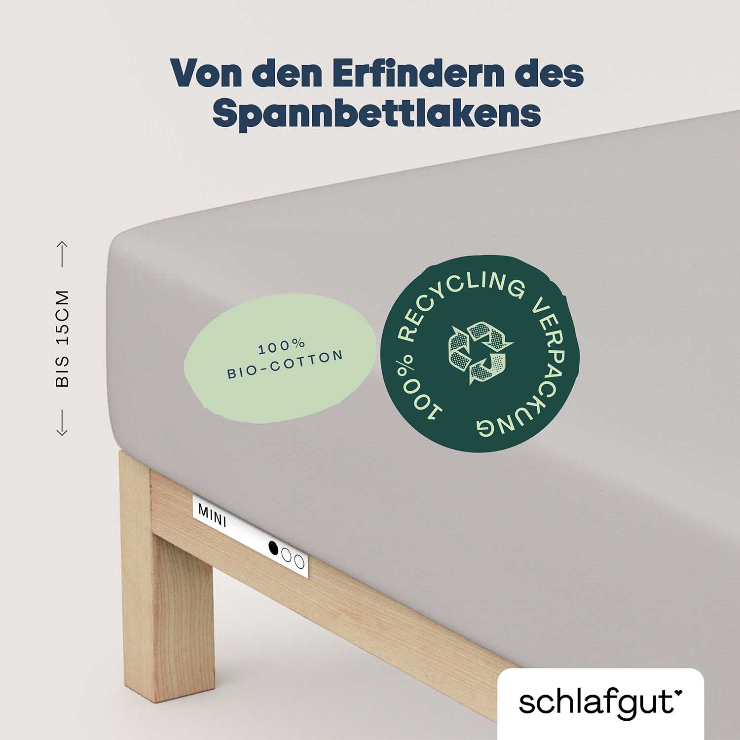 Spannbettlaken Casual  grau Jersey
