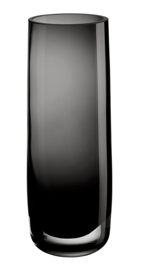 Vase Ajana grau glänzend Glas