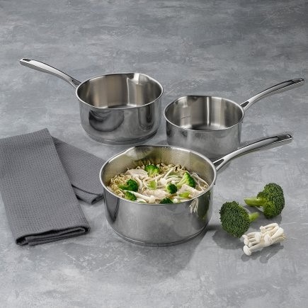 Set di pentole Flavoria in acciaio inox argento lucido 18|10