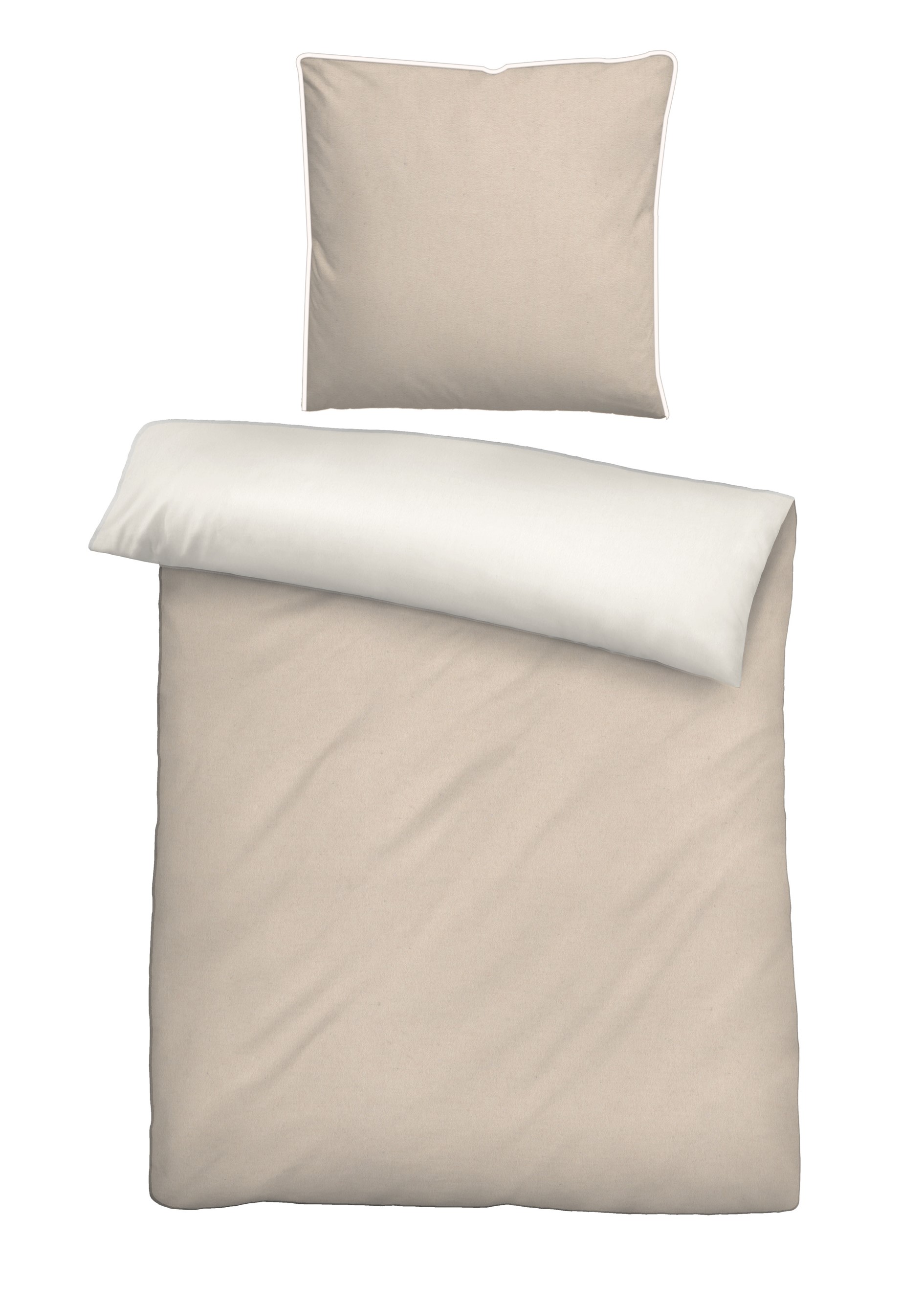 Babybettwäsche Melange-Flanell beige Baumwolle