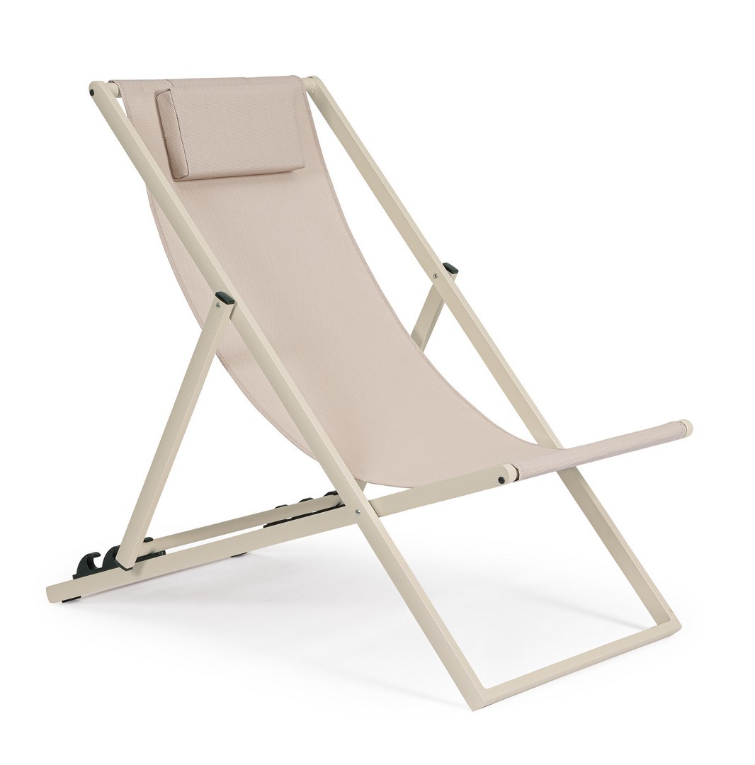 Outdoor Liegestuhl Taylor rosa Textilene Aluminium