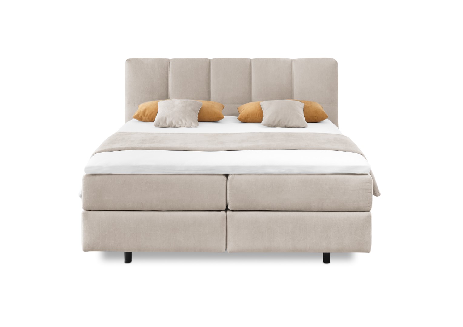 Letto a molle Atelier in tessuto beige