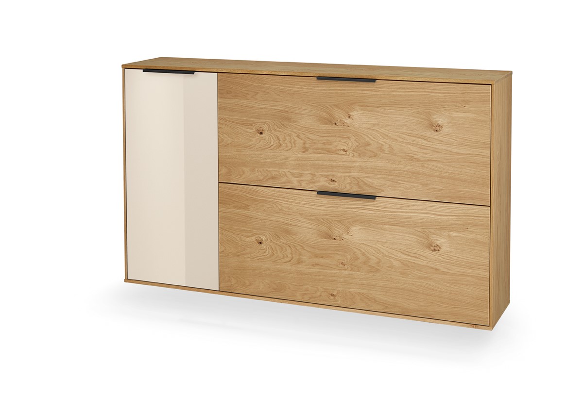 Hängekommode Leona braun Holz Glas