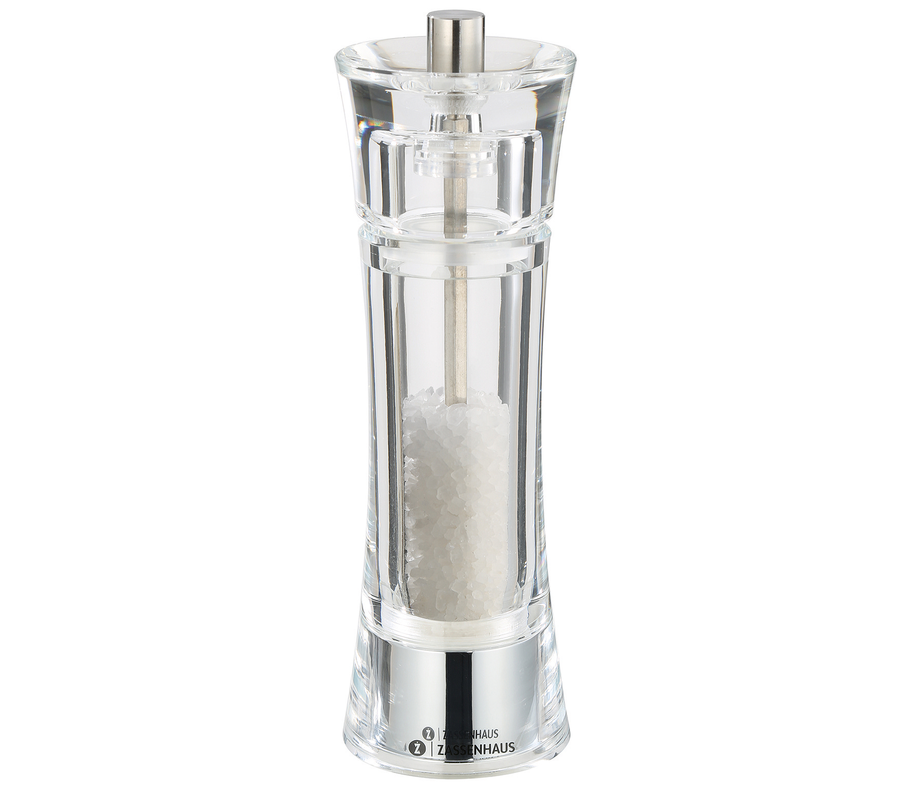 Macina sale Aquisgrana acciaio inox trasparente acrilico