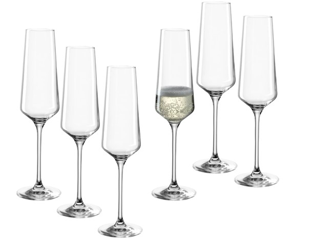 Bicchiere da champagne PUCCINI chiaro geometrico