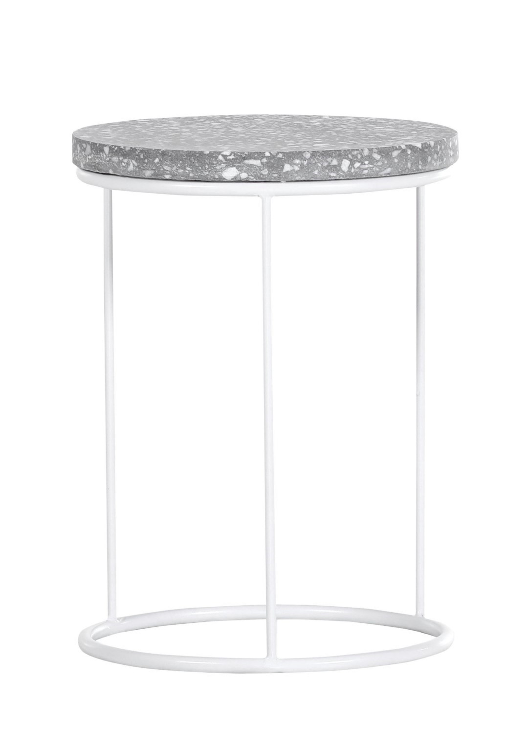 Beistelltisch Terrazzo grau Terrazzo Metall