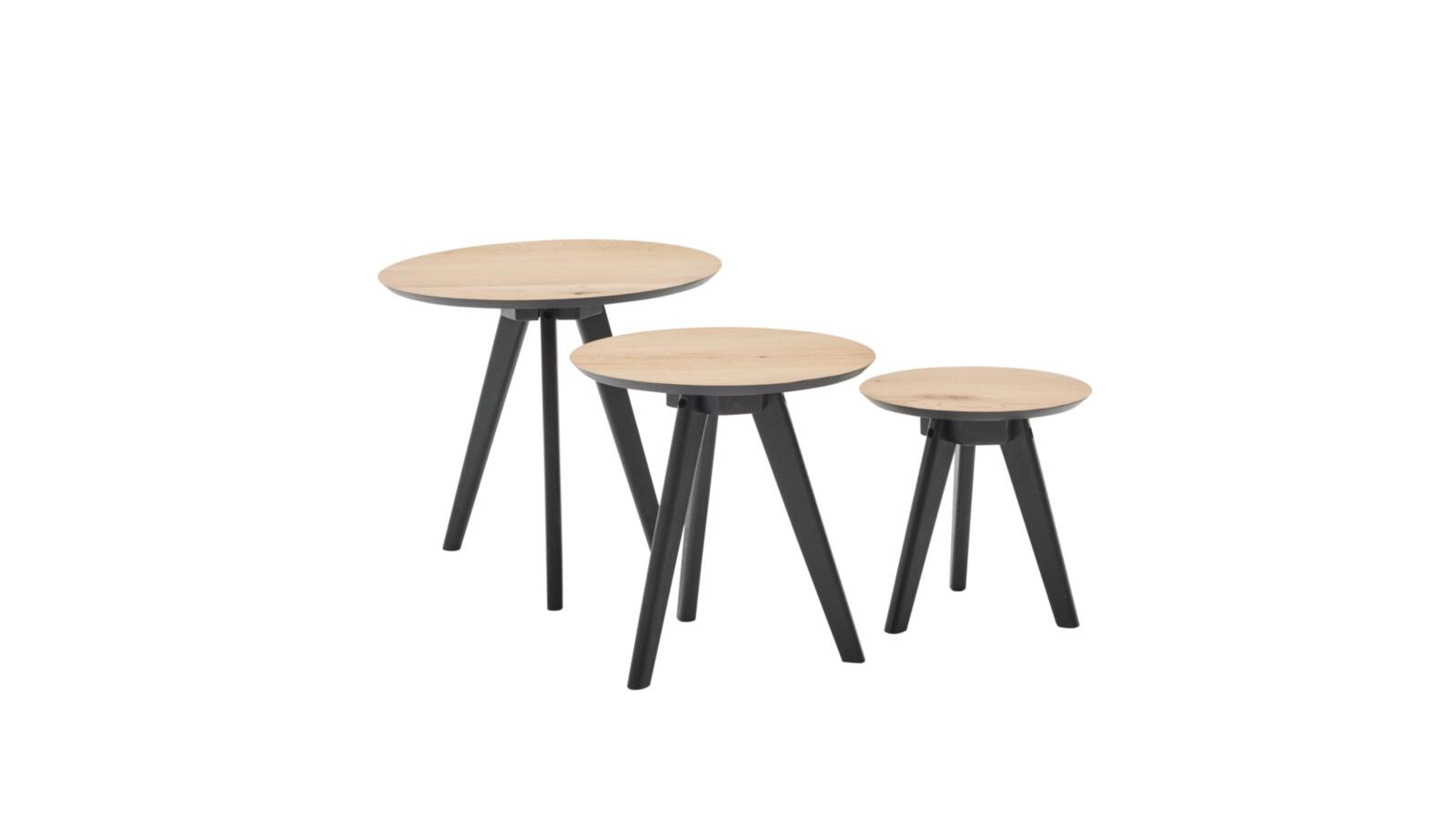 Set di tavolini Roomio No. 2002 in legno di mango rovere naturale