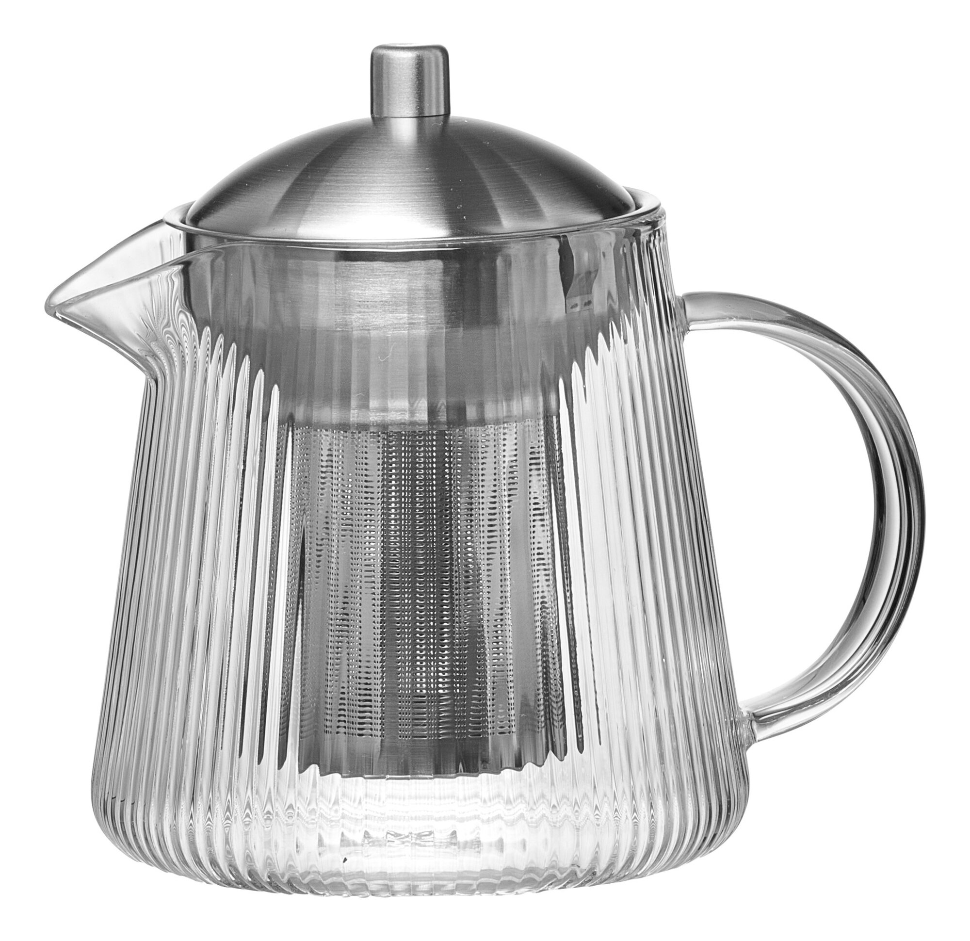 Teekanne Jive silber Borosilikatglas