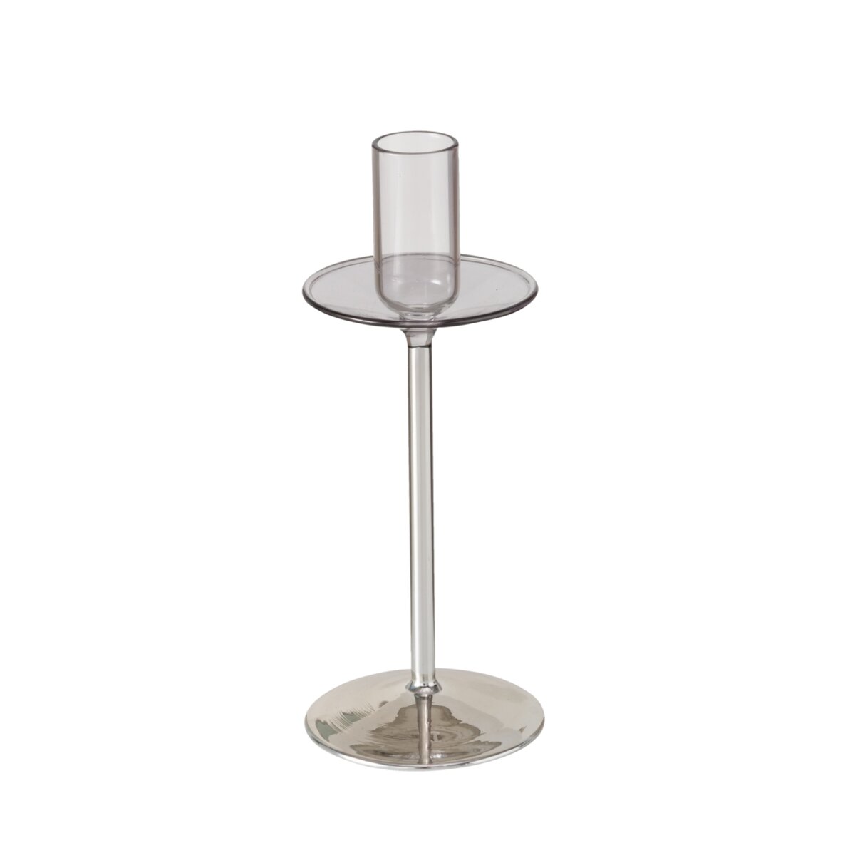 Kerzenhalter Elegance grau silber Glas