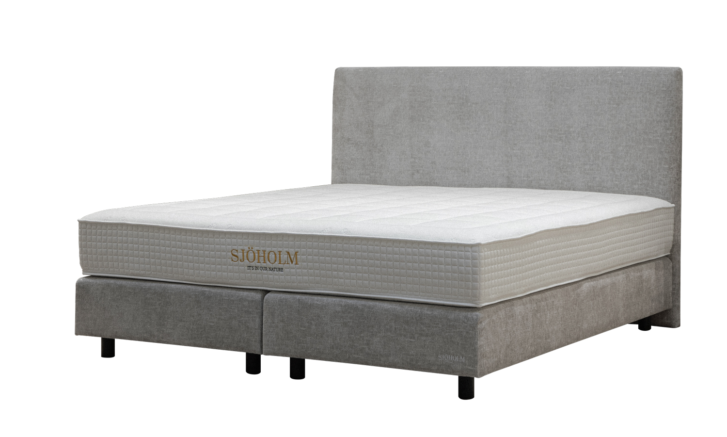 Boxspringbett Enö grau Stoff