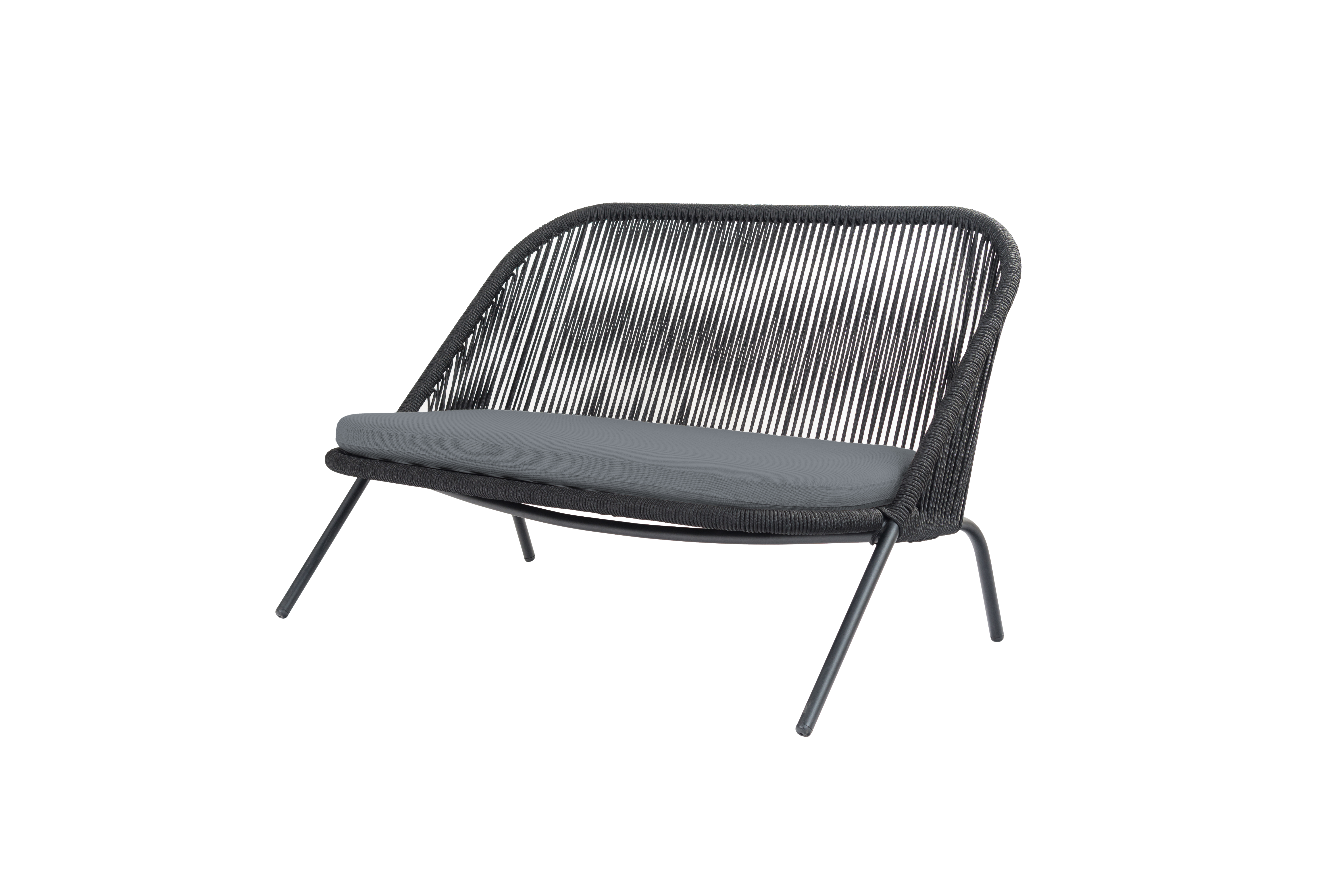 Outdoor Loungesofa Bella schwarz grau Stoff Stahl