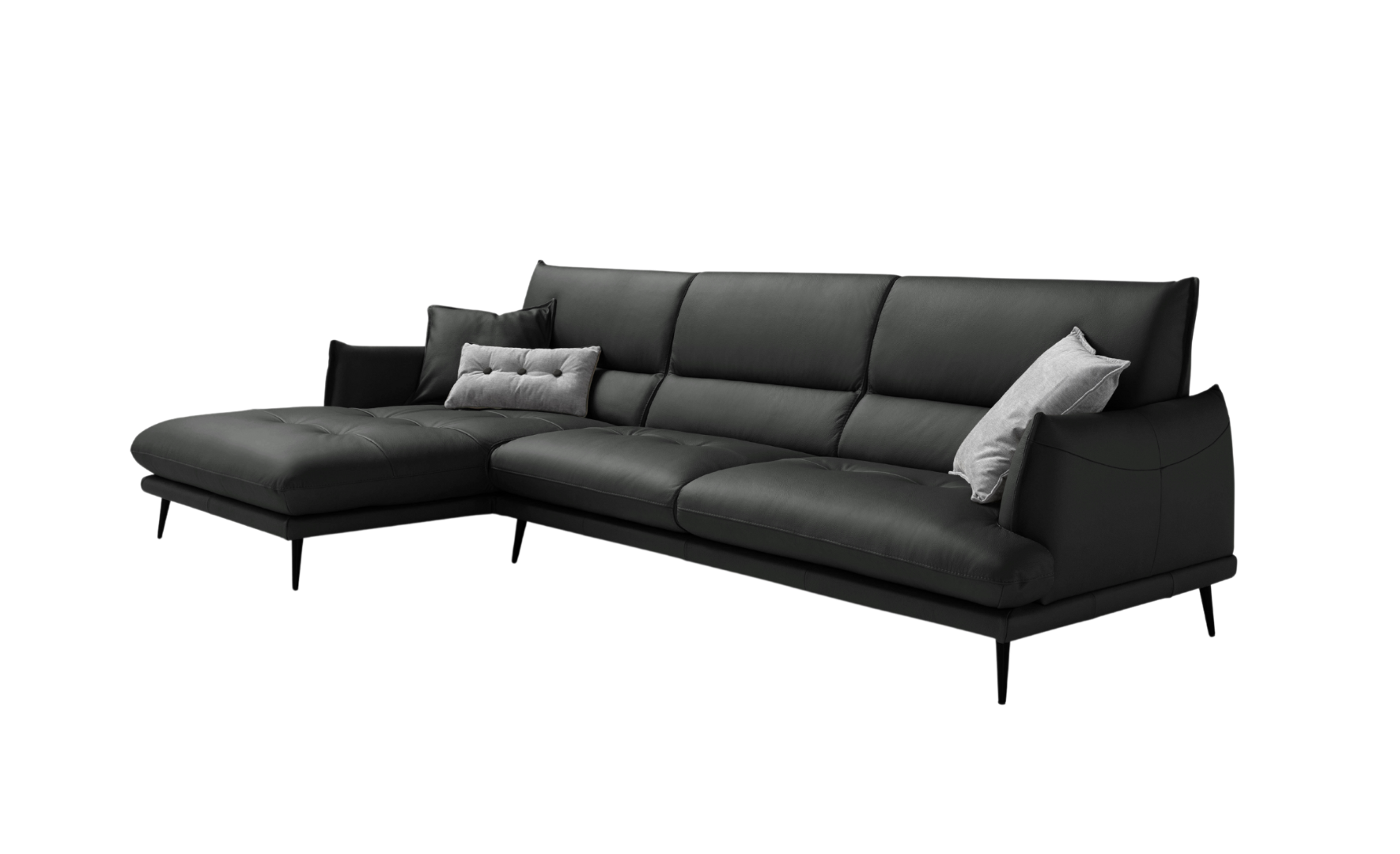 Divano angolare Funny in pelle nera