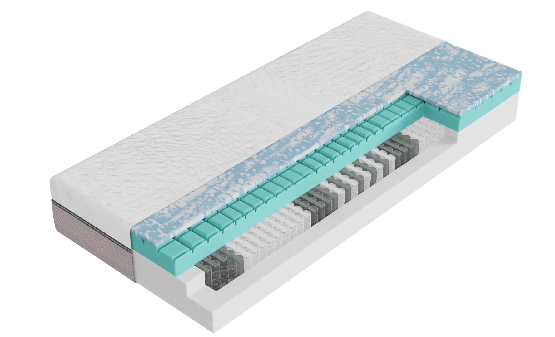 Materasso AquaRelaxx con nucleo a molle insacchettate bianche