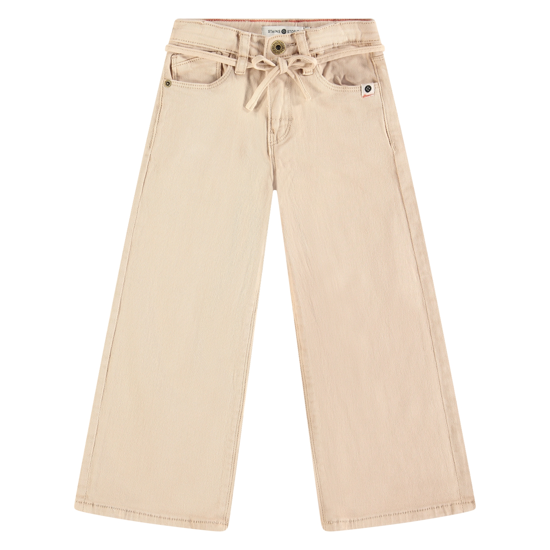 Pantaloni Girls Stains and Stories beige cotone elastan