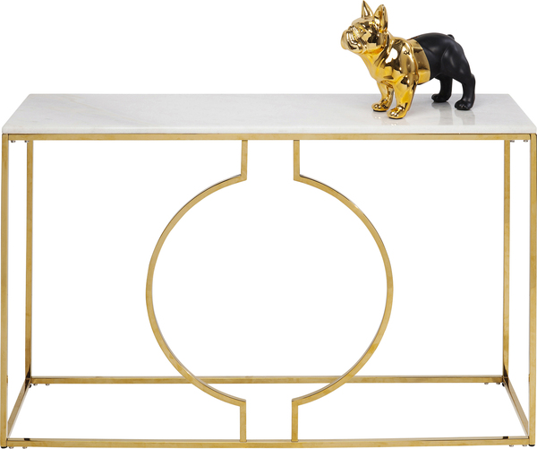 Konsoletisch Miami Loft gold Edelstahl Mineralmarmor