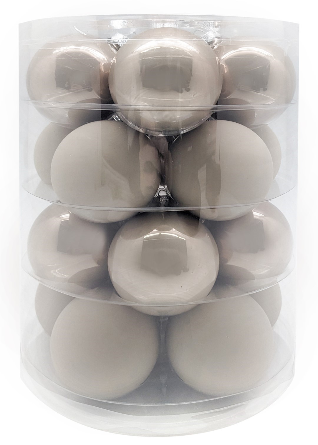 Weihnachtskugelset Fine Alabaster beige Glas