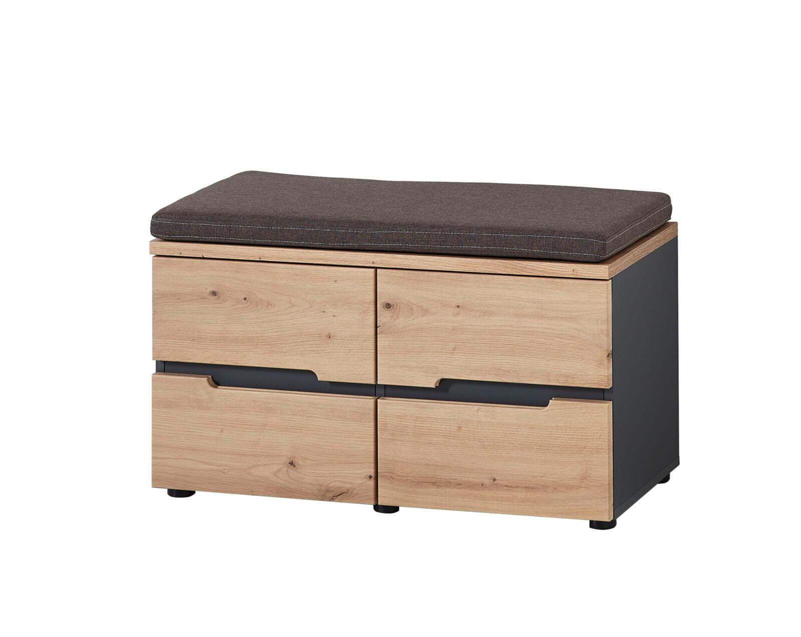 Bank Memphis grau braun Eiche
