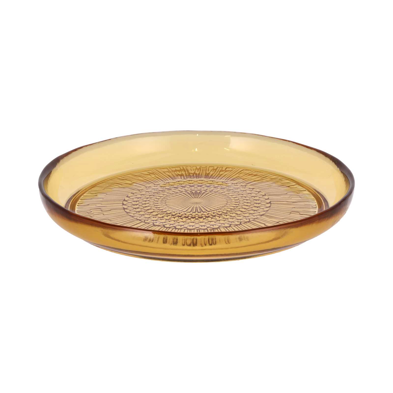 Glasteller Kusintha Amber Glas