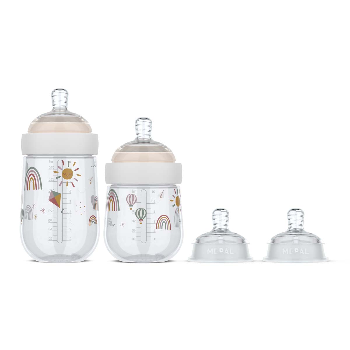 Starter set biberon 4 pezzi Mio bianco trasparente polipropilene silicone