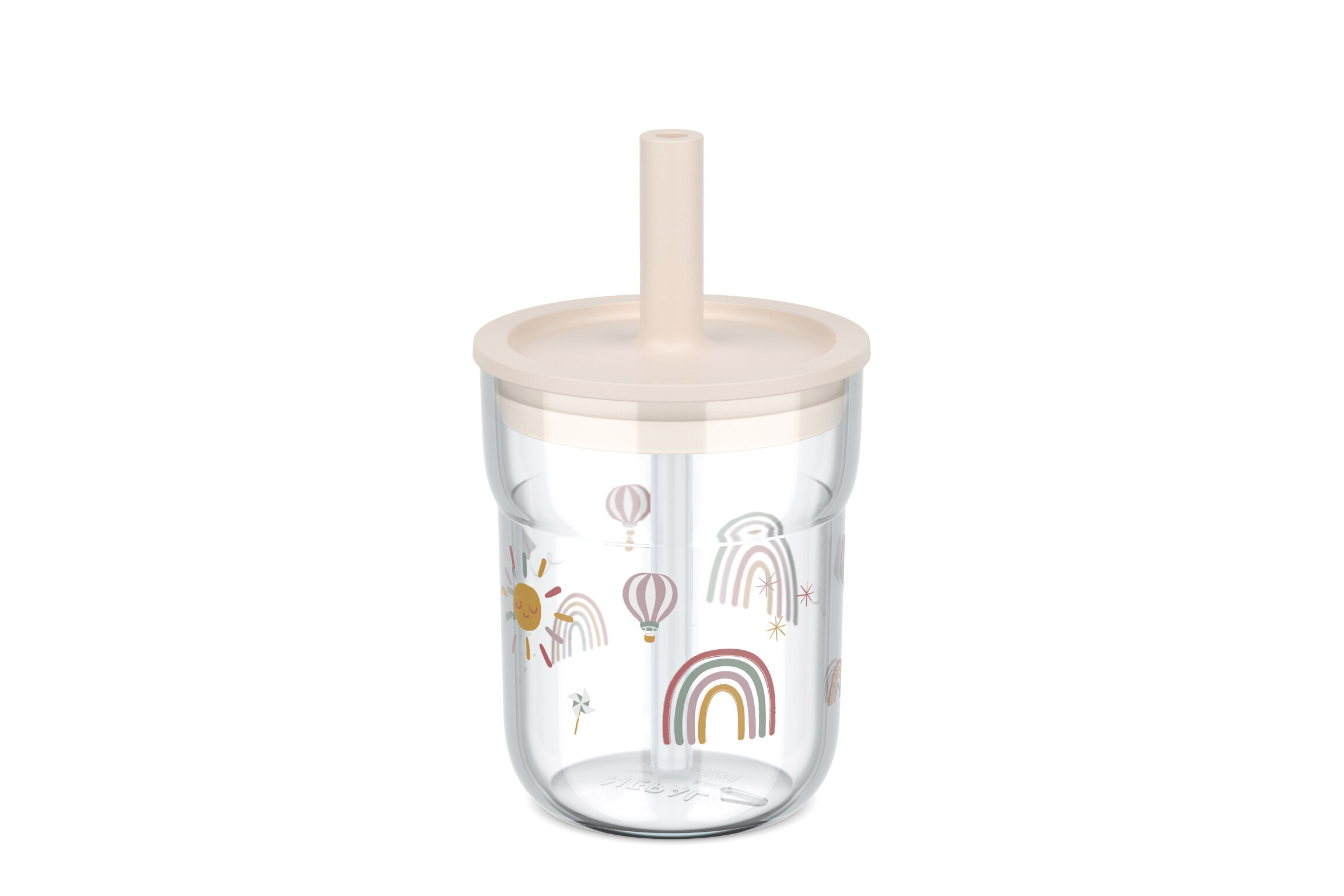 Kinder-Trinkglas Mio rosa transparent Kunststoff Silikon