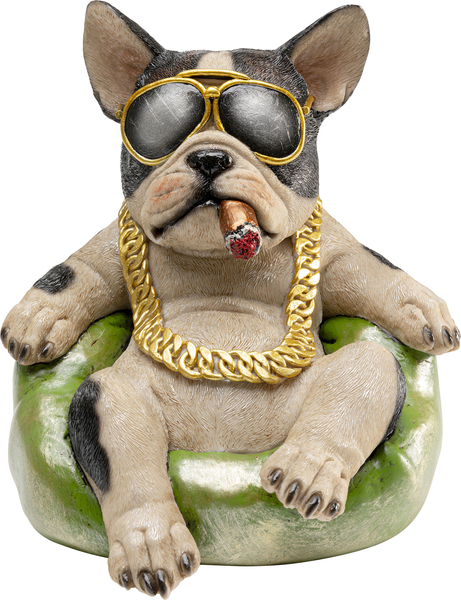 Salvadanaio Chillax Dog in poliresina multicolore