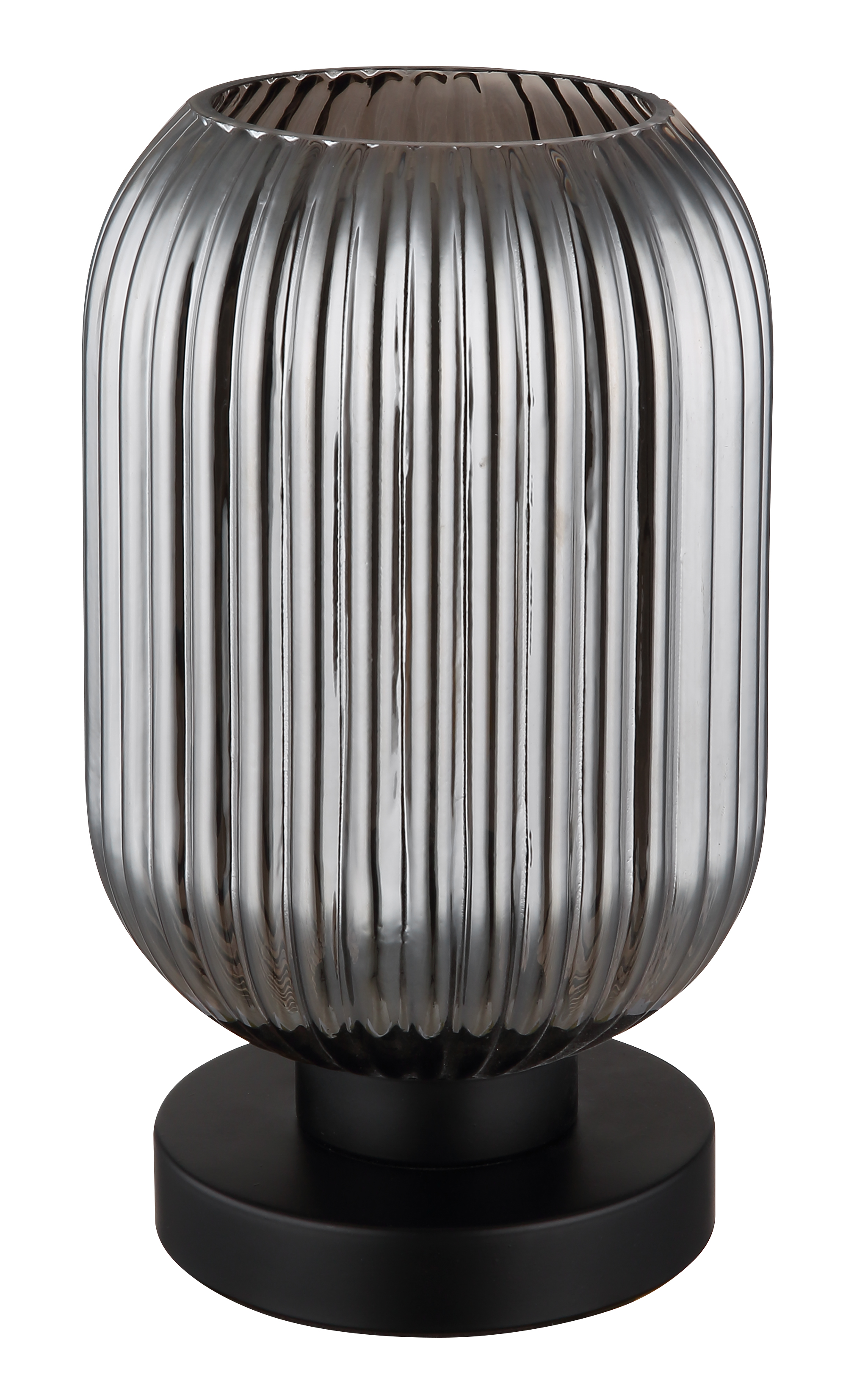 Tischleuchte Normy grau Glas